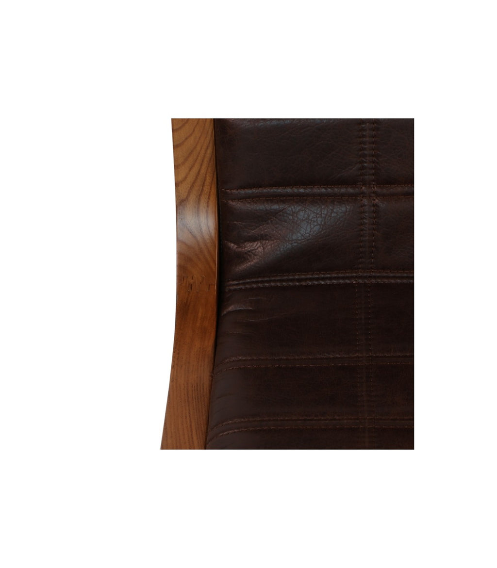 Sitial Enzo Eco-Cuero y Madera de Fresno Light Brown