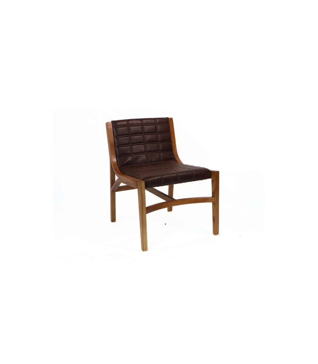 Sitial Enzo Eco-Cuero y Madera de Fresno Light Brown