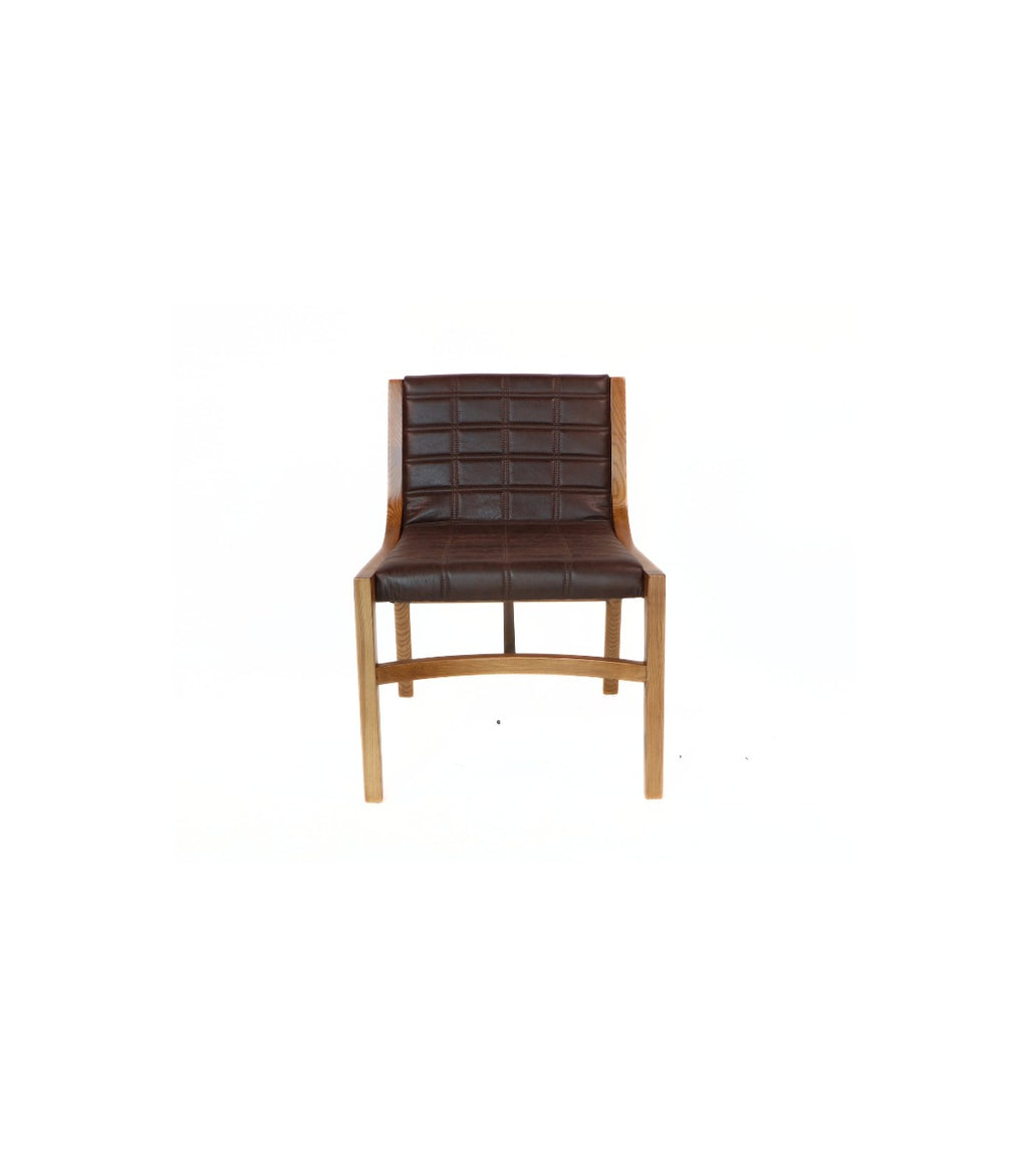 Sitial Enzo Eco-Cuero y Madera de Fresno Light Brown