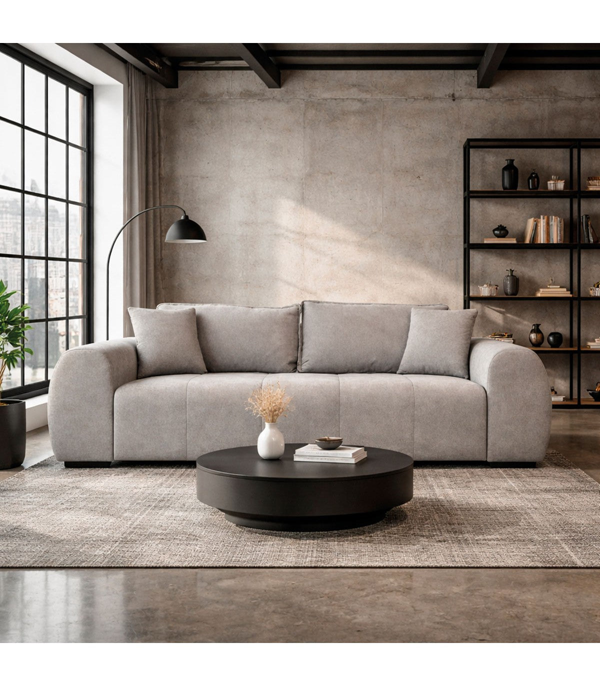 Sofá 3 Cuerpos Tela Velvet Amelie