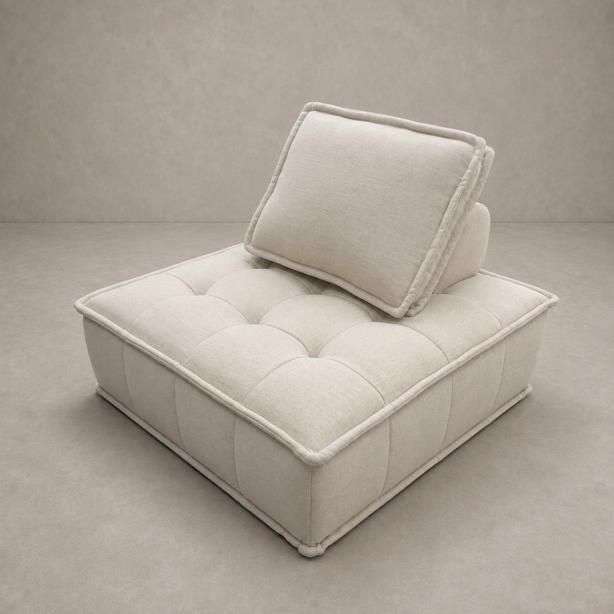 Sofá Square Lino y Algodón Beige 1 Cuerpo (Llegada en Septiembre)