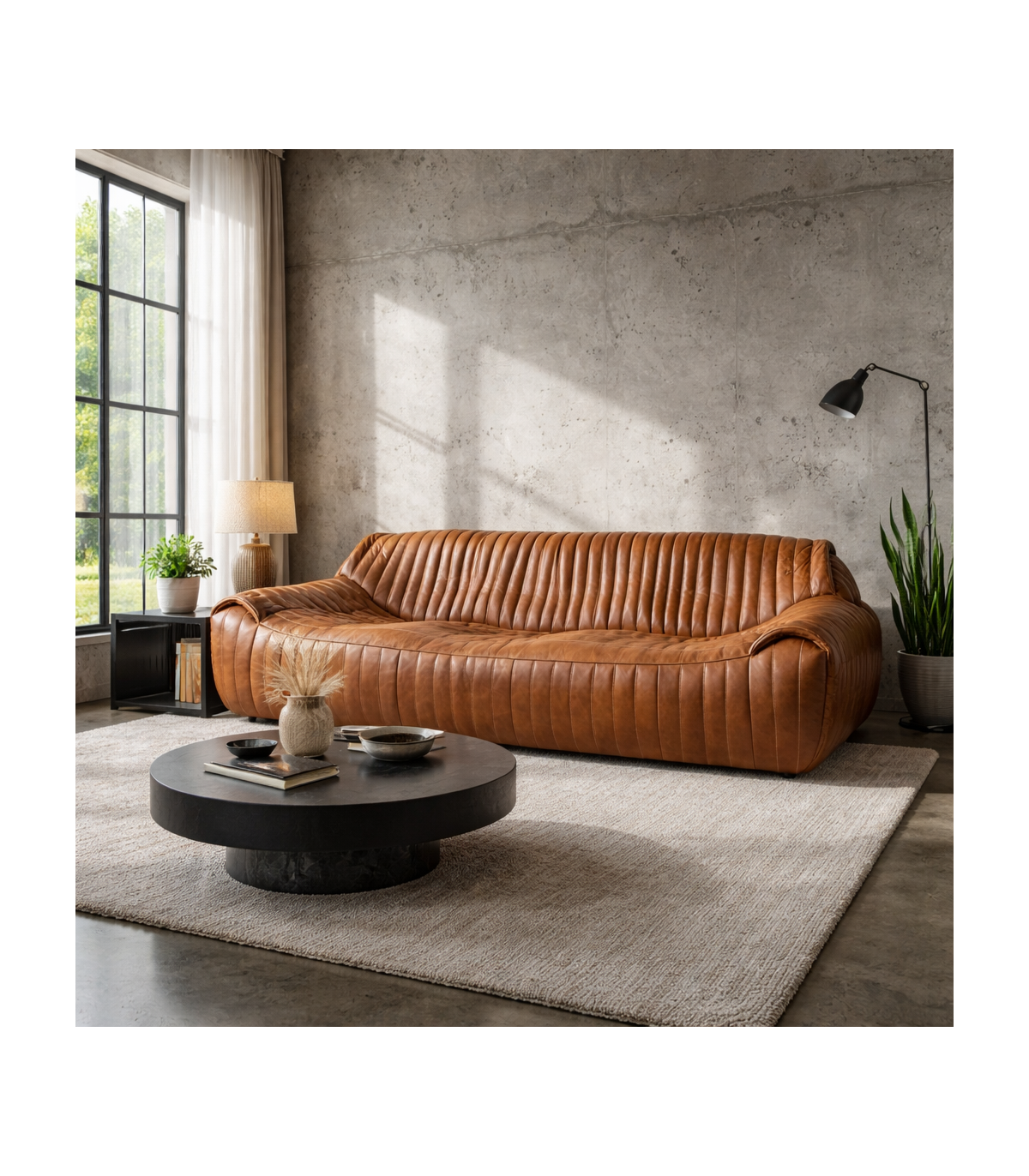 Sofá Skipper 3C en Cuero Full Grain Cognac