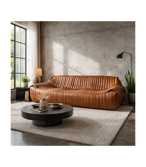 Sofá Skipper 3C en Cuero Full Grain Cognac