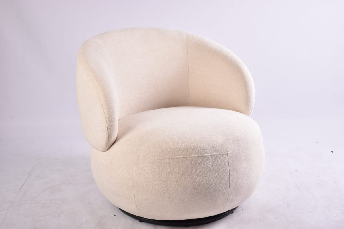 Poltrona Giratoria Oporto Tela Beige