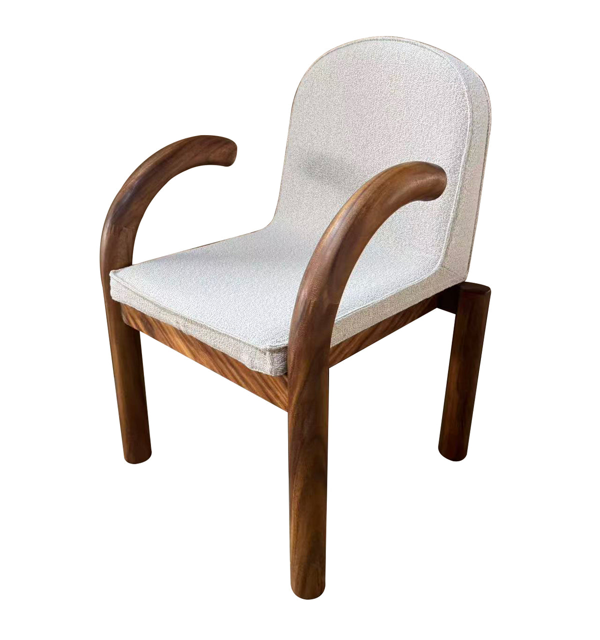 Silla de Comedor Guinea Madera de Albizia y Tela Beige