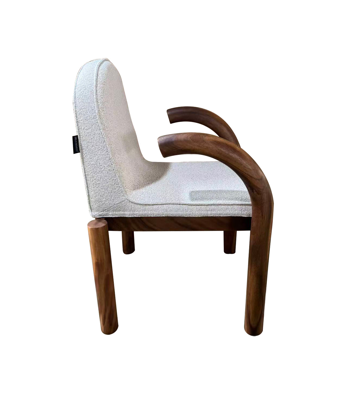 Silla de Comedor Guinea Madera de Albizia y Tela Beige