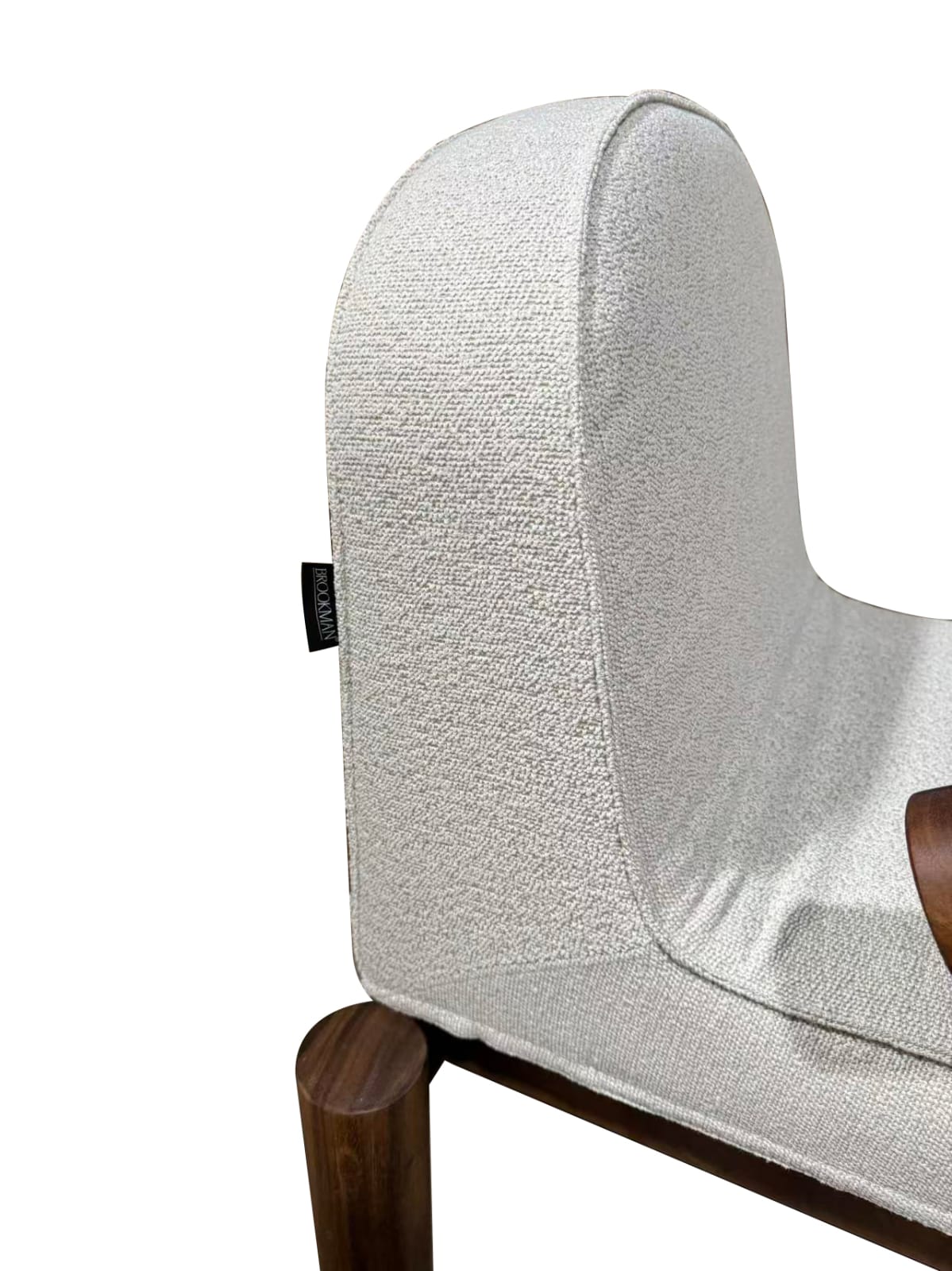 Poltrona Guinea Madera de Albizia y Tela Beige