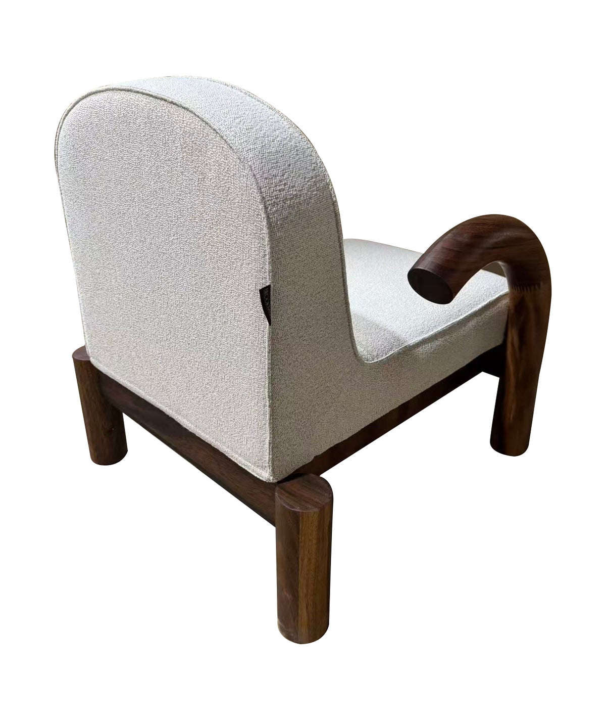 Poltrona Guinea Madera de Albizia y Tela Beige
