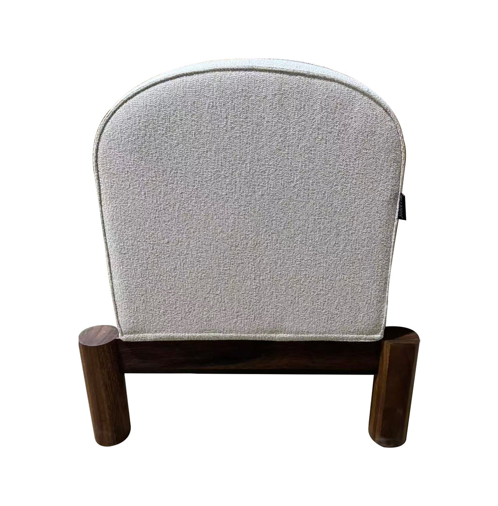 Poltrona Guinea Madera de Albizia y Tela Beige