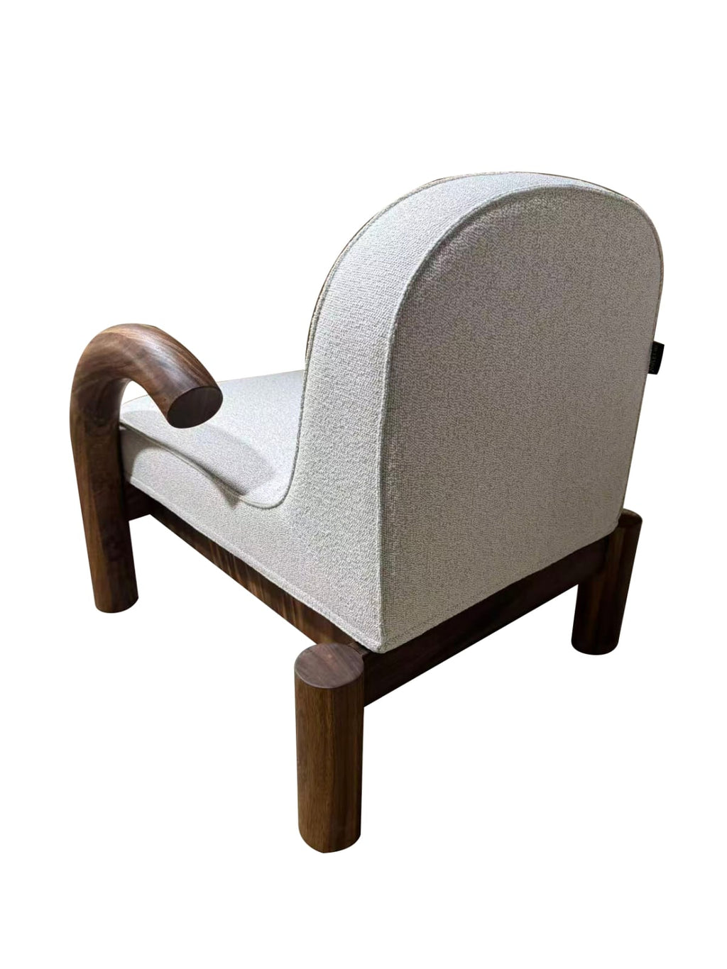 Poltrona Guinea Madera de Albizia y Tela Beige